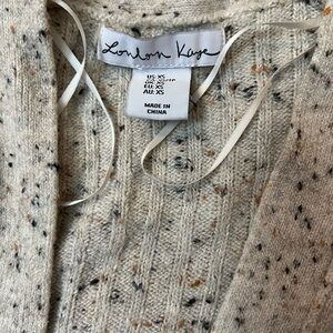 Xs long beige sweater with colorful threaded specks